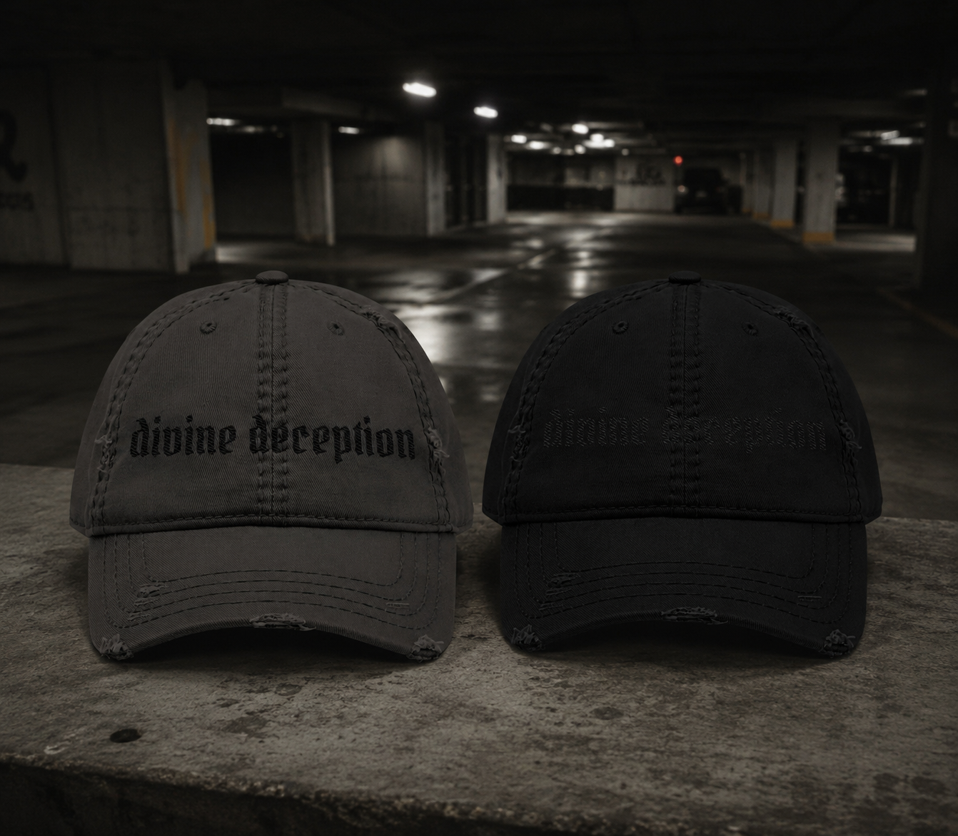 DIVINE DECEPTION™ | Gothic Stealth Embroidered Cap